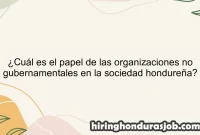 ¿Cuál es el papel de las organizaciones no gubernamentales en la sociedad hondureña?