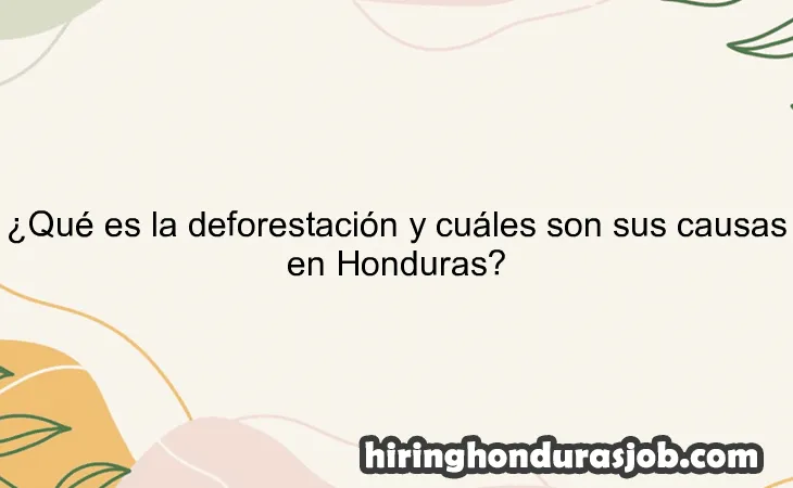 ¿Qué es la deforestación y cuáles son sus causas en Honduras?